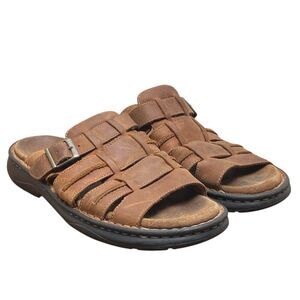 GBX Men’s Sz 11 M Fisherman Style Open Toe Sandals Brown Leather Shoes (HF29)